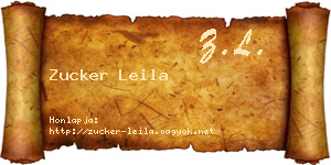 Zucker Leila névjegykártya
